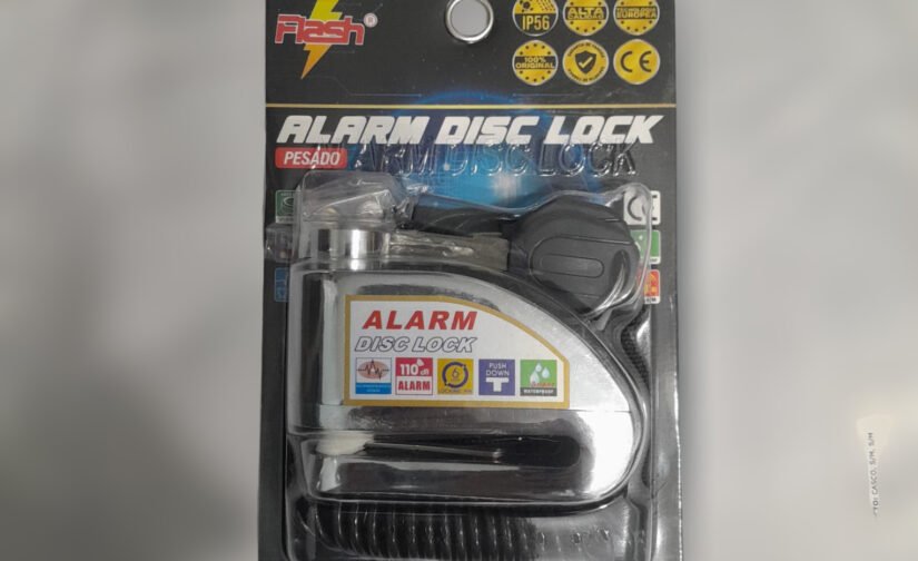 CANDADO DE DISCO CON ALARMA Y CABLE