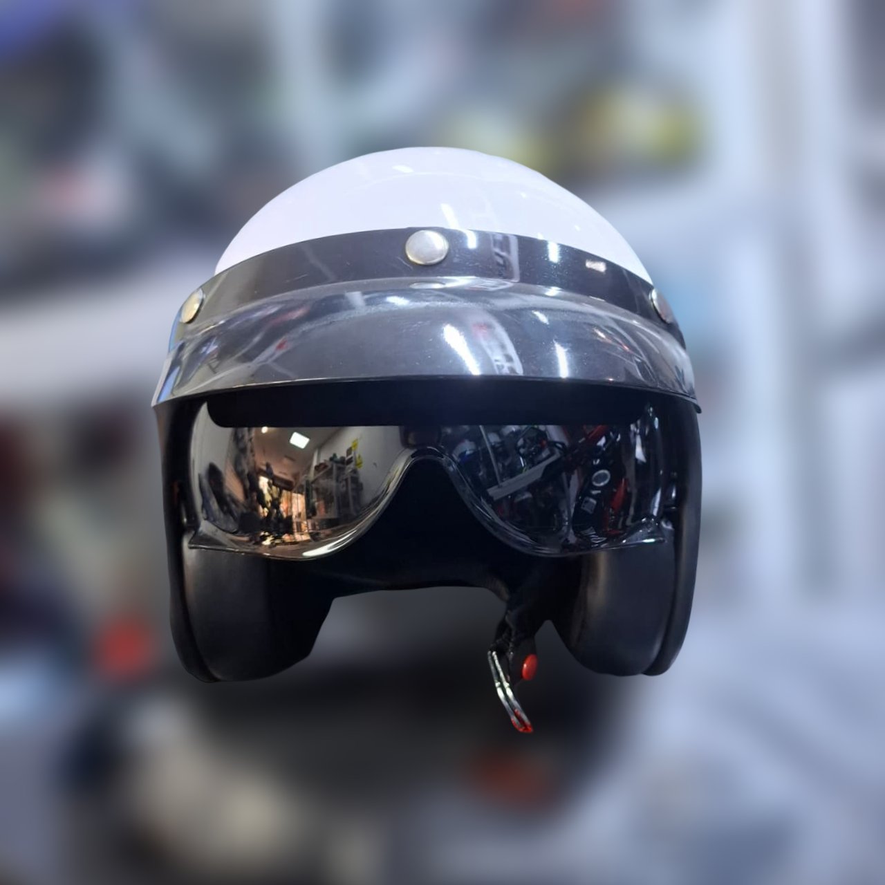 CASCO ESTILO POLICIAL VISOR NEGRO - Imagen 2